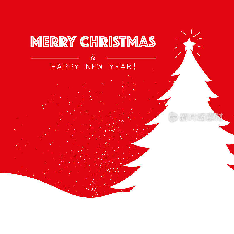 Christmas Greeting Card Paper Cut Christmas Tree